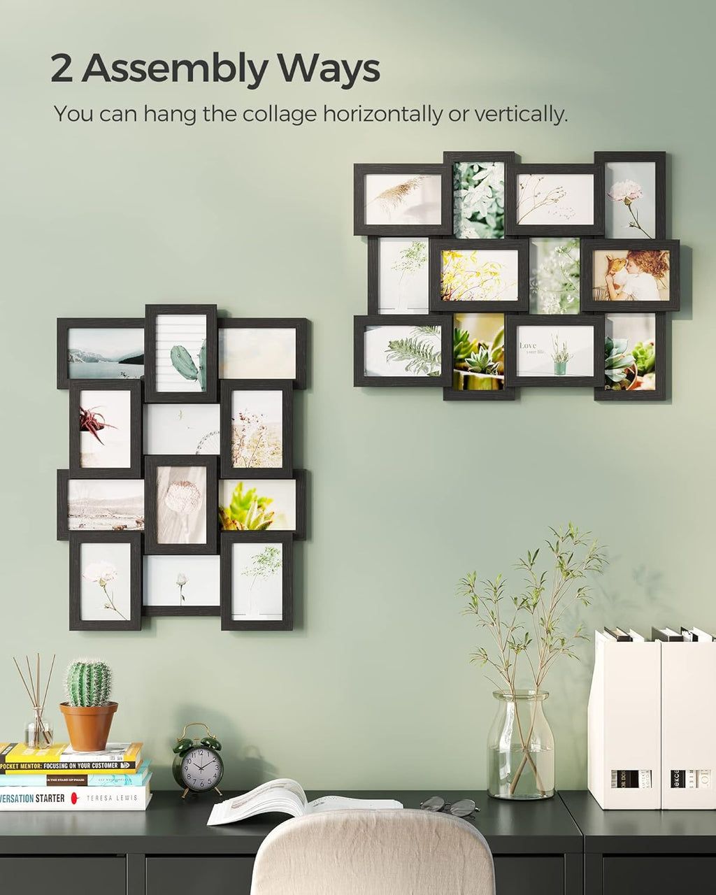 SONGMICS Collage Picture Frames, 4 x 6 for Wall Decor, Set of 12