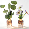Empty Reed Diffuser Glass Bottle Set, Scent Diffuser Empty Bottle with Sticks Eucalyptus, Fragrance Aromatherapy Essential Oil DIY Jar for Home Shelf Bedroom Bathroom Office Decor