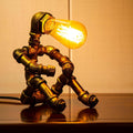 Steampunk Table Lamp, Vintage Industrial Metal Robot Table lamp, Water Pipe Table Lamp, Robot Style Desktop Light for Bedside Desk Bar Cafe Desktop Room Decoration