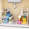 3 Tier Under Sink Organizer, Adjustable Pull Out Metal Storage Drawer