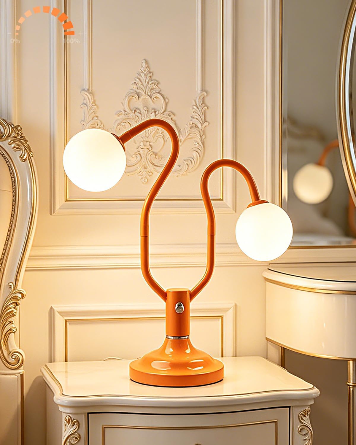 Lightdot Orange Globe Table Lamp Magic DIY Arms G9 Bulbs Included Dimmable
