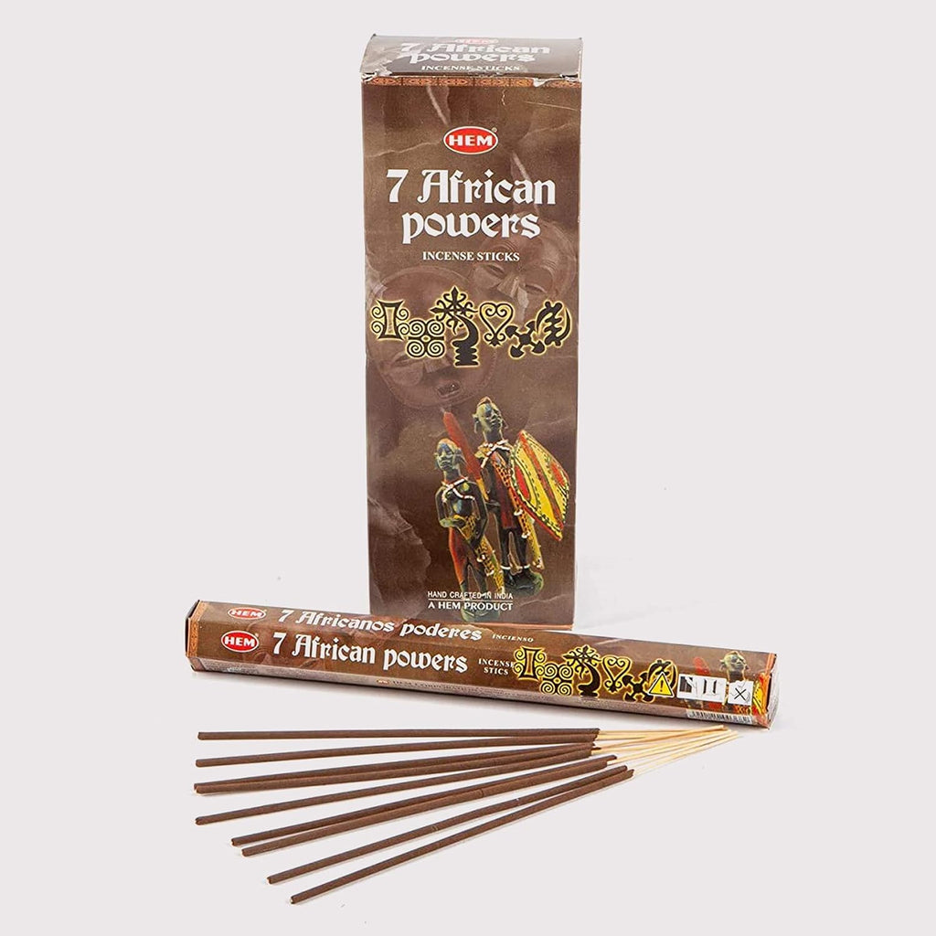 Hem Seven African Powers Incense Sticks (120 Sticks, 6 Boxes Inside) - 9 Inches Long, 20g per Box - Perfect for Meditation, Rituals & Cleansing |Promoting Balance, Connection, and Protection|.