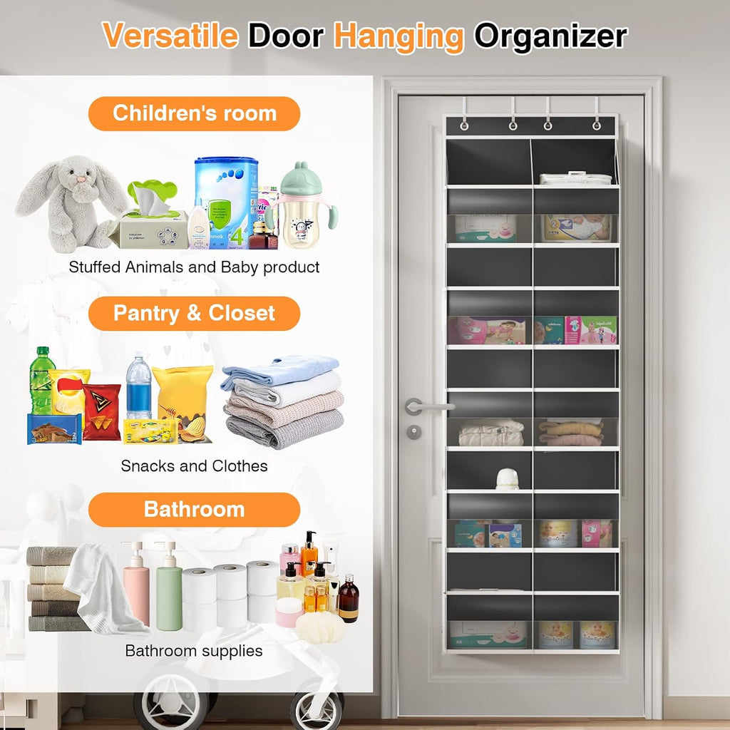Over The Door Storage Organizer 5 Tiers Extra Large Heavy Duty Oxford Black