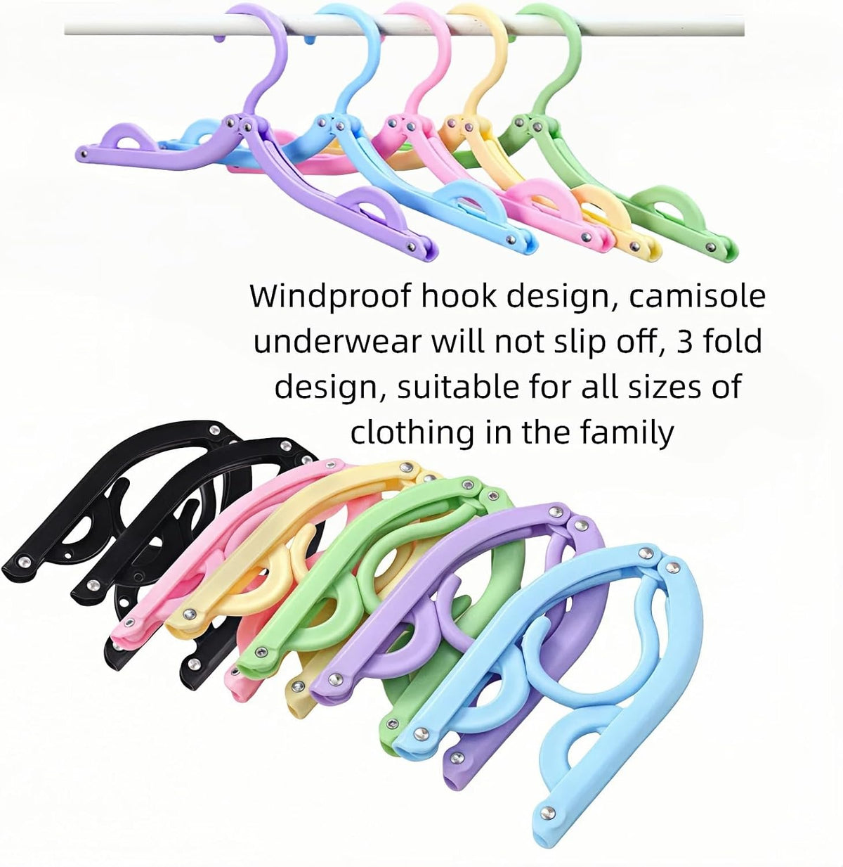 12 Pcs Travel Folding Hangers Cruise Ship Essentials, Portable Plastic Folding Clothes Hanger, Foldable Drying Rack for Suitcase, Camping, Flying, Hotel, Road Trip Essentials