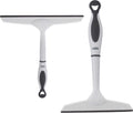 Superio Rubber Squeegee, 2 Pack, Streak Free All Purpose Window Squeegee, Comfort Grip Handle and Hanging Hook (Grey, 6 Inch- 10 Inch Set)