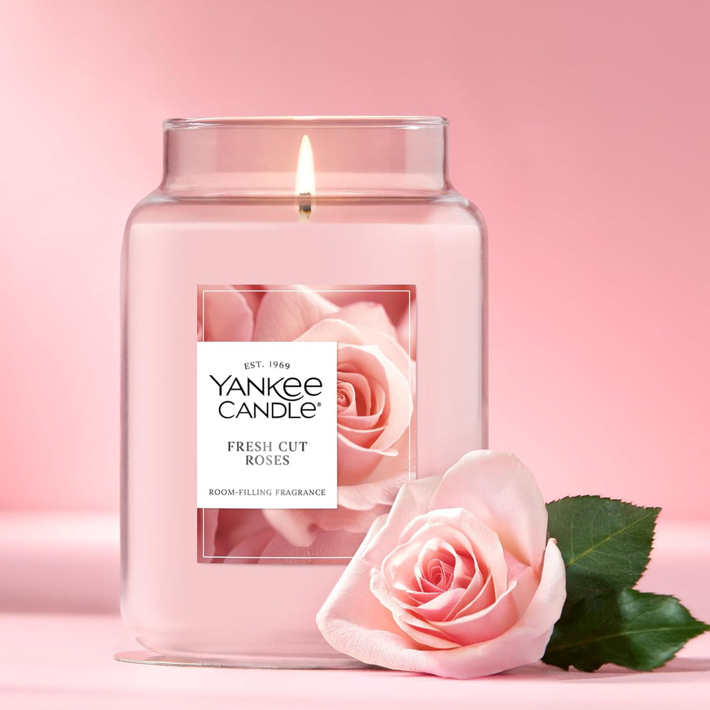 Yankee Candle Fresh Cut Roses Scented Candle, 22oz Large Jar