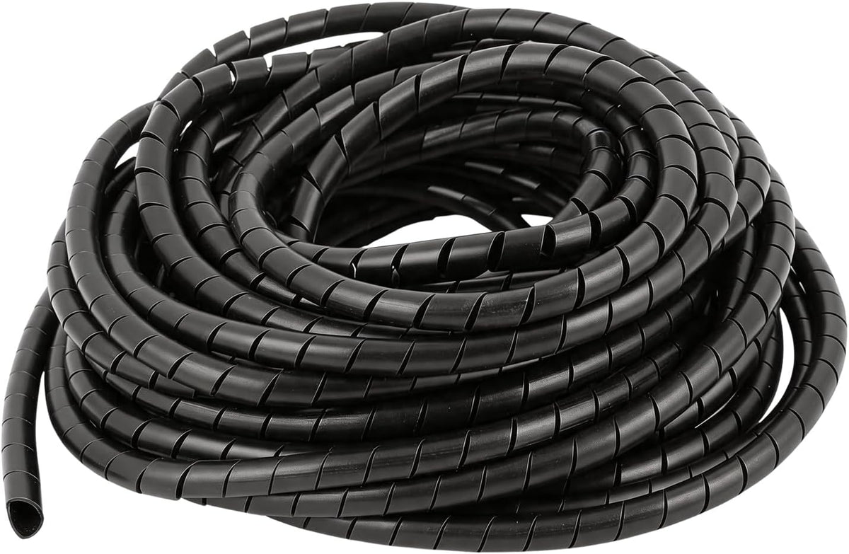 20 Ft Spiral Cable Wrap – 1/2 inch Diameter, PE Wire Organizer for Computer, TV, Office & Automotive Cords – Cut-to-Length, Reusable Bundle Sleeve for Home Electronics & Workshop (1/2Inch)