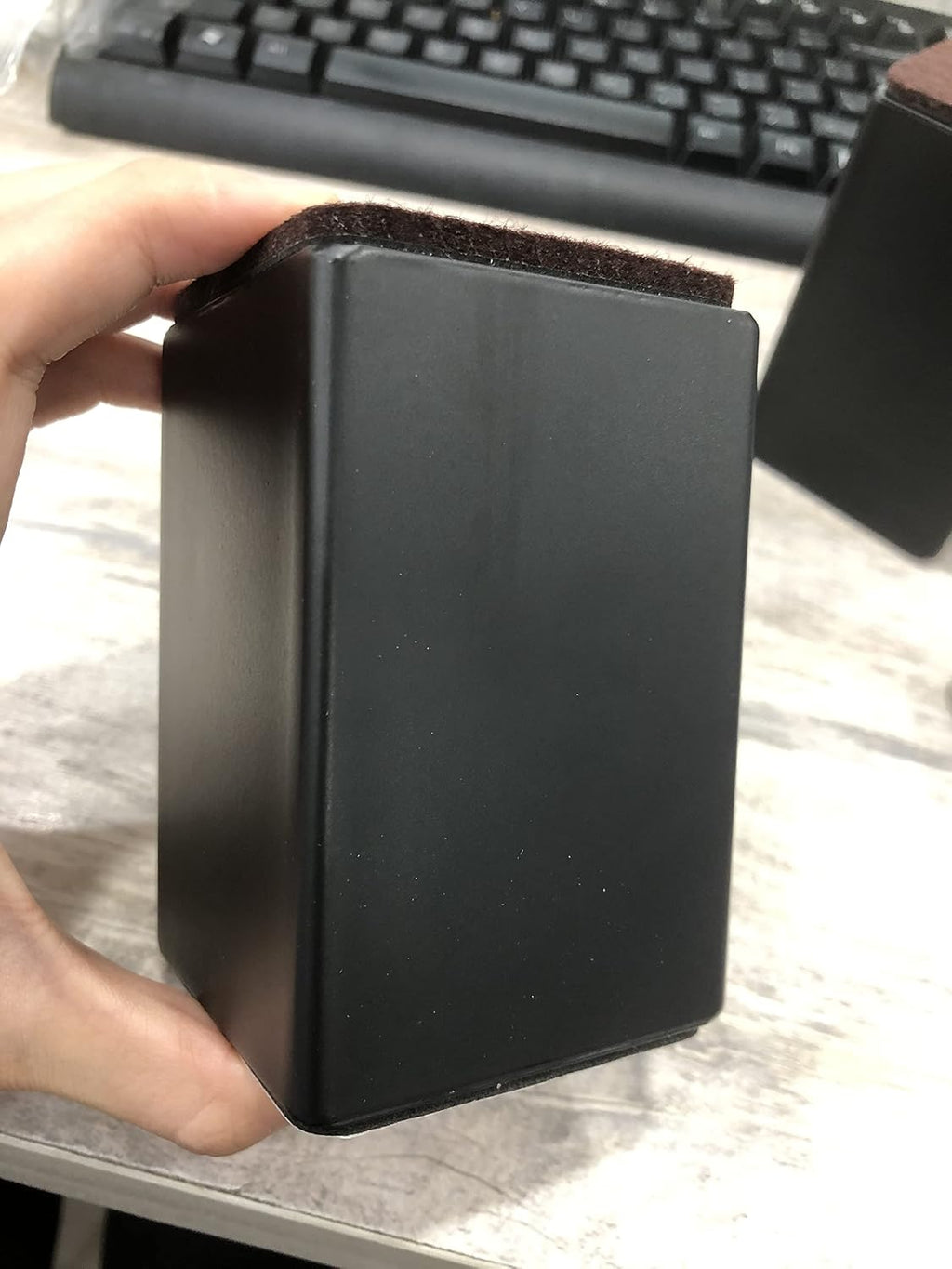 4" Self Adhesive Bed and Furniture Risers,Square Black,2.36"x3.9"