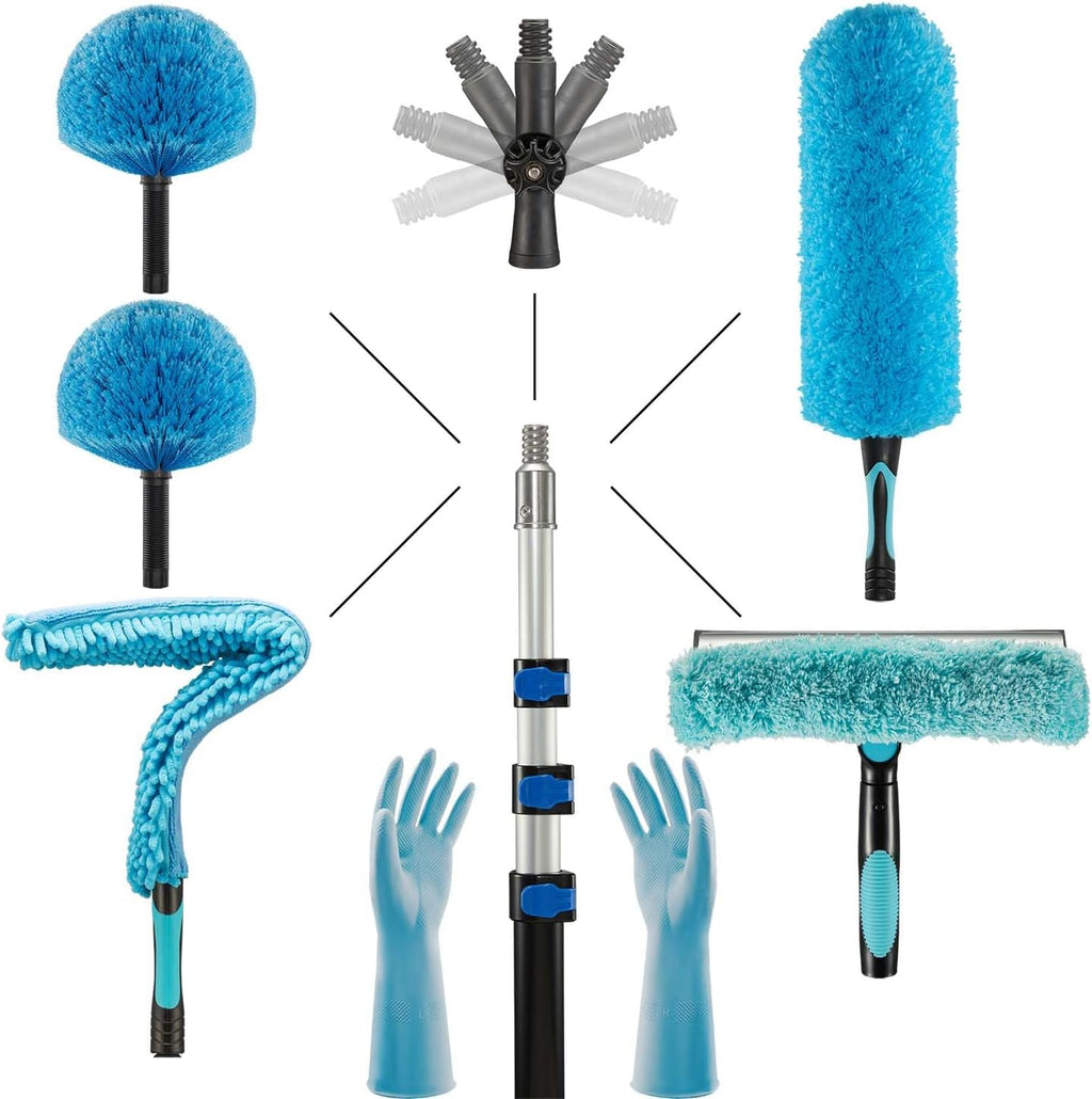 20ft 2 Cobweb Dusters, 12ft Extension Pole, High Ceiling Cleaning Tool