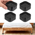 uxcell 4Pcs Furniture Risers Adjustable Bed Risers Height 1-Layers 1" Black
