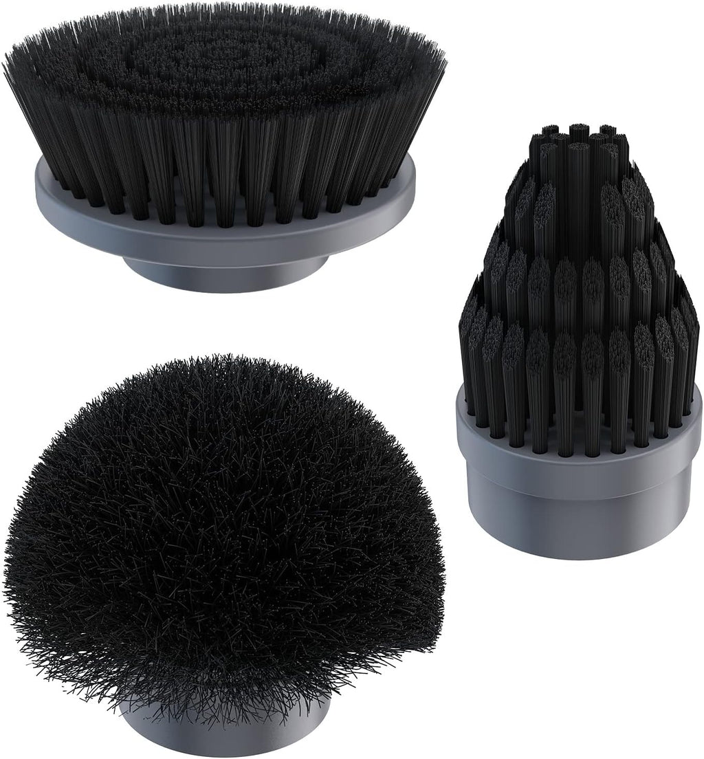 Replacement Brush Heads Set of 3 for GENIANI Electric Spin Scrubber, Scrub Brush for Cleaning Bathroom, Tile, Floor, Tub, and Shower (Black)