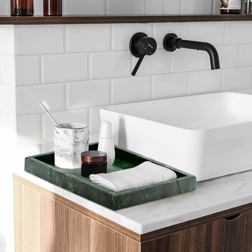 Green Marble Tray,Pure Natural Vanity Tray
