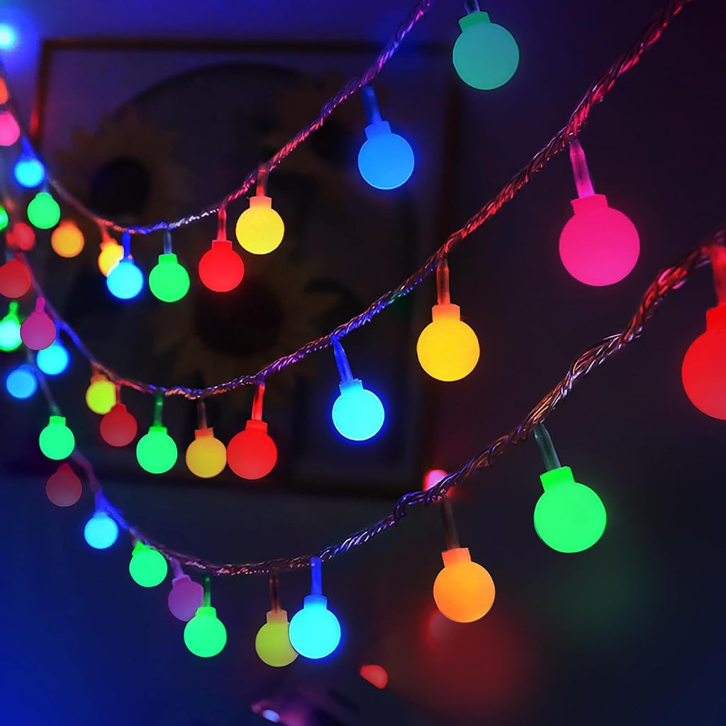 120LED Fairy Lights Plug in, 39ft Multicolored Globe String Lights Indoor