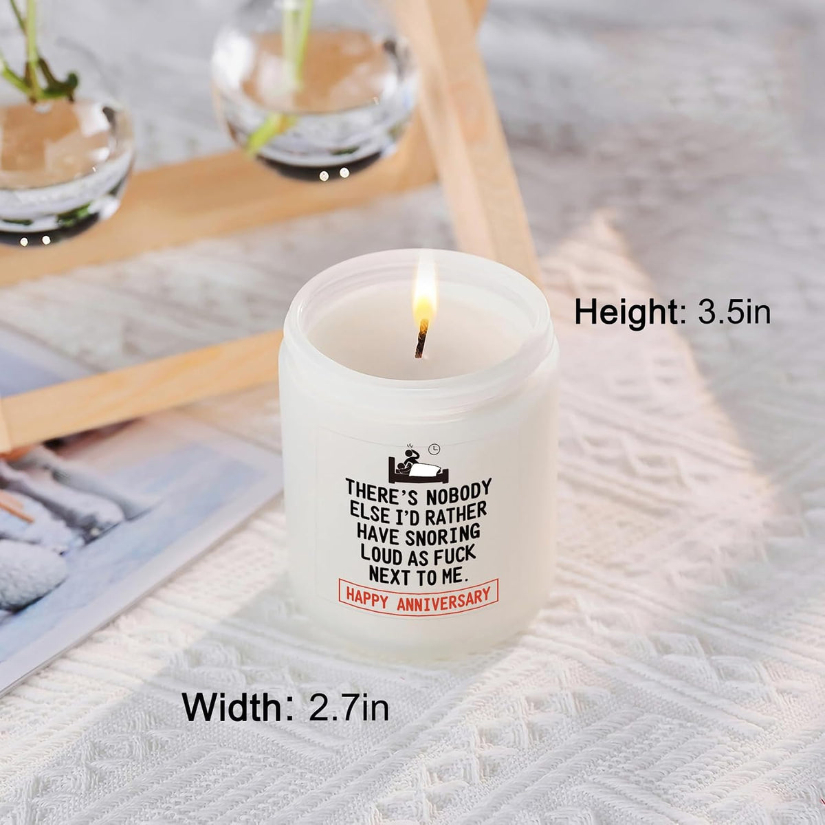 Funny Anniversary Candle Gift for Her Him - Humorous Romantic Boyfriend, Girlfriends, Husband, Wife Wedding Anniversary Present - Lavender Scented