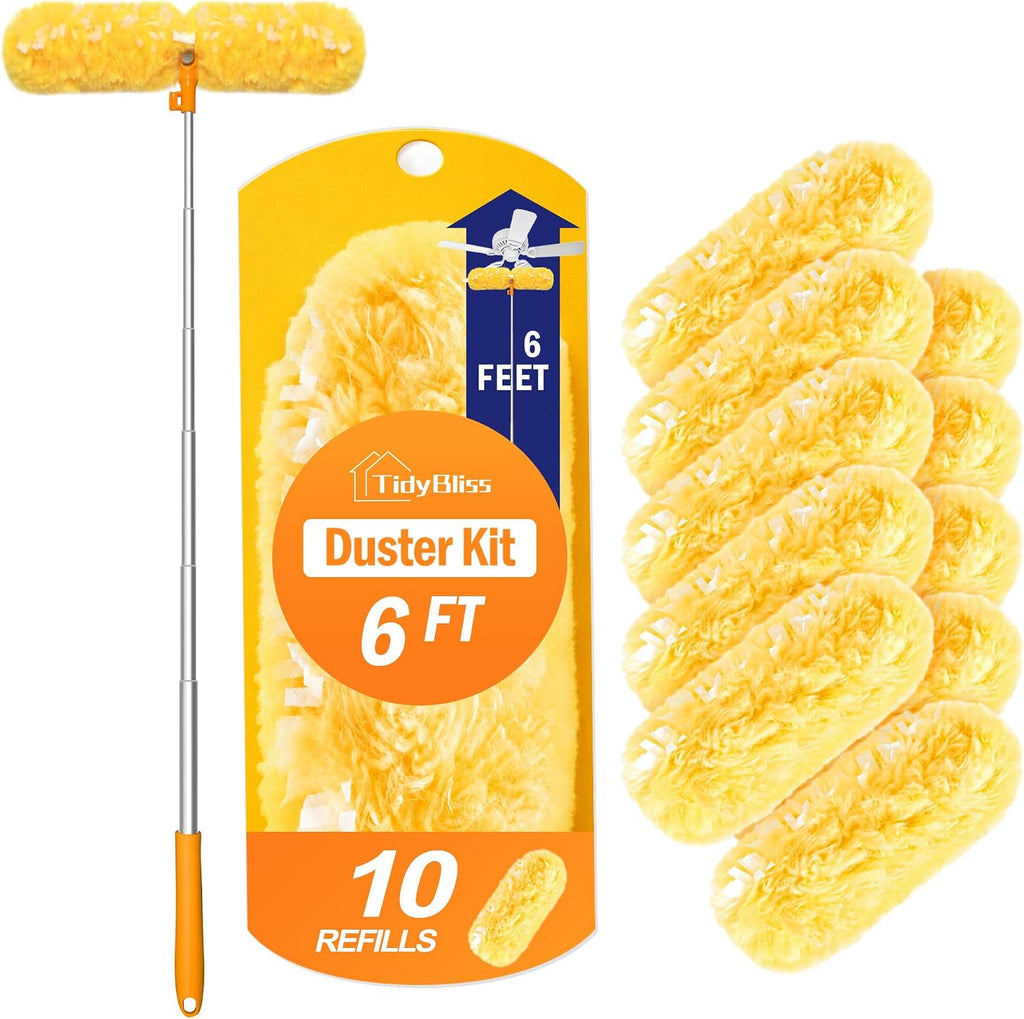 TidyBliss 6 ft Long Dusters for Cleaning Compatible with Swiffer