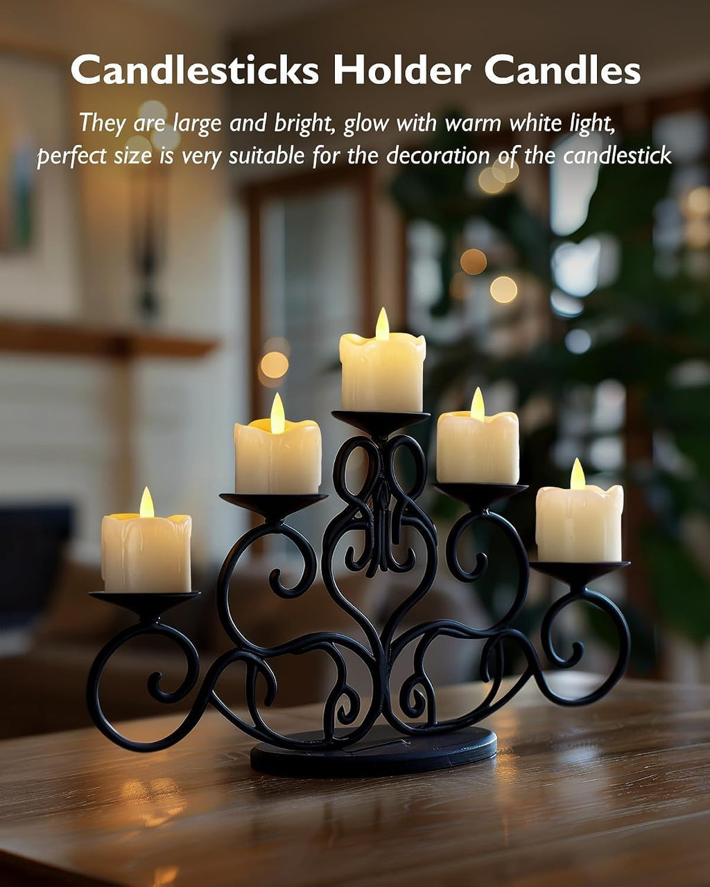 Homemory 2"x2" Real Wax Flameless LED Votive Candles, Timer Remote, 6 Pack