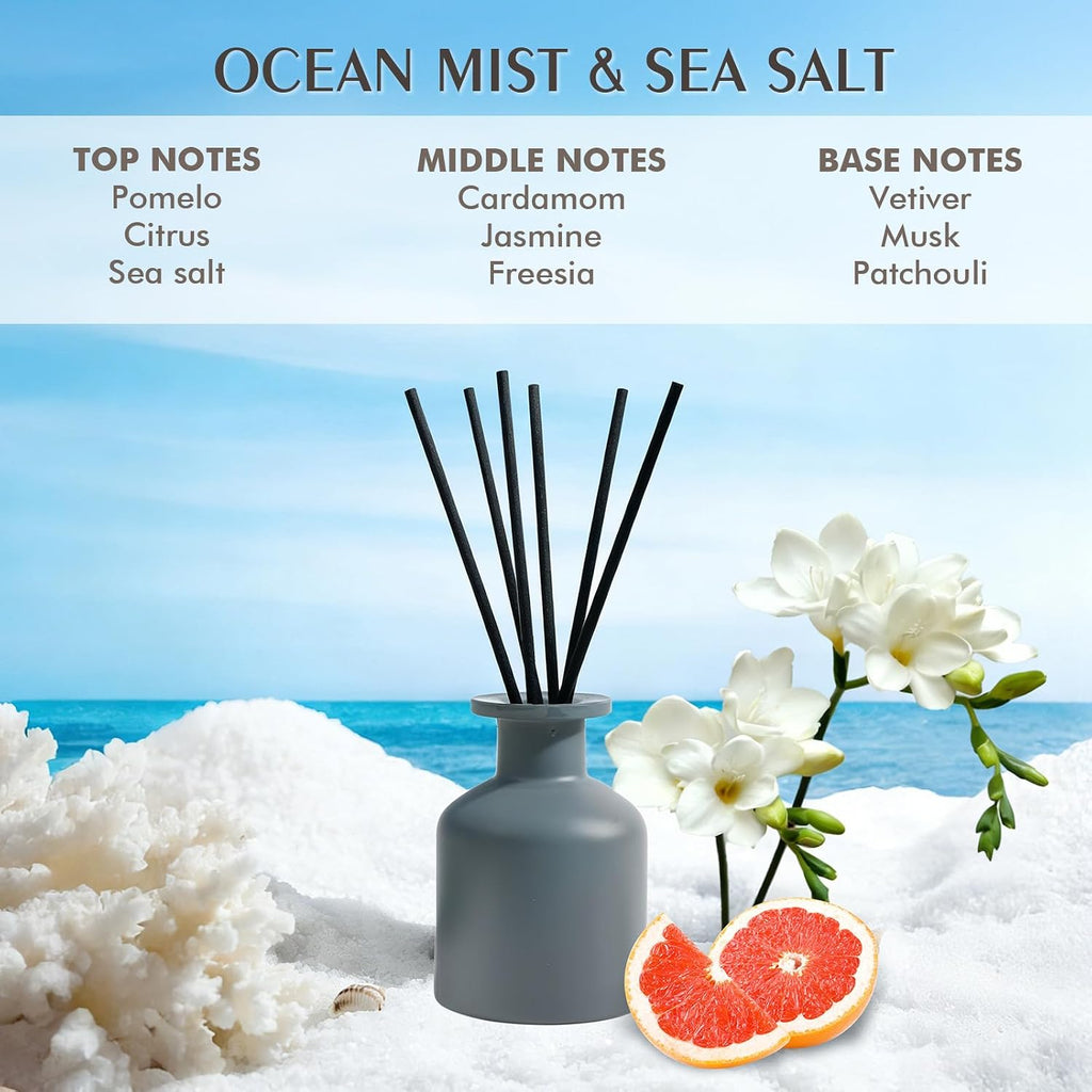 Reed Diffuser Set,Ocean Mist & Sea Salt Fragrance,100ml