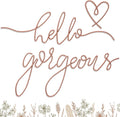 Hicarer Metal Hello Gorgeous Wall Art Minimalist Wall Decor, Rose Gold