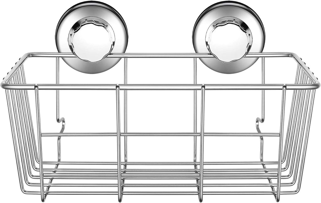 iPEGTOP Suction Cup Deep Shower Caddy Bath Organizer Wall Shelf for Large Shampoo Gel Holder Bathroom Accessories Storage -Rustproof 304 Stainless Steel, 2-Pack