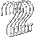 Goowin Chrome Metal Shower Curtain Hooks Rings, S Shape Metal Shower Curtain Rings Rust Proof Shower Curtain Hangers, Heavy-Duty Multi-Functional Shower Hooks for Shower Curtain, Chrome, 12 Pack