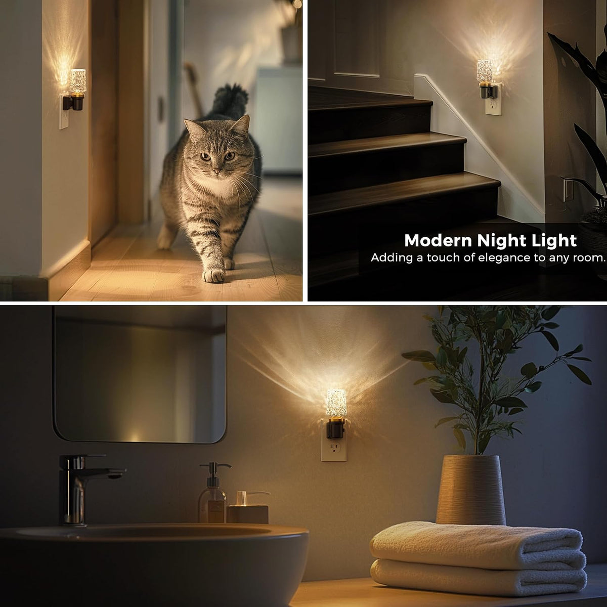 L LOHAS LED Night Light, Dimmable Night Lights Plug into Wall, Light Sensor