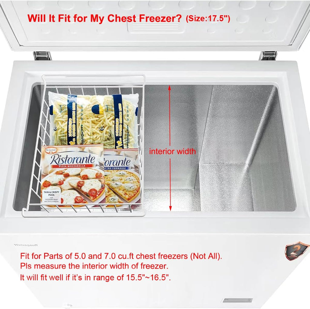 Orgneas 17.5" Chest Freezer Organizer Bins Metal Wire Baskets