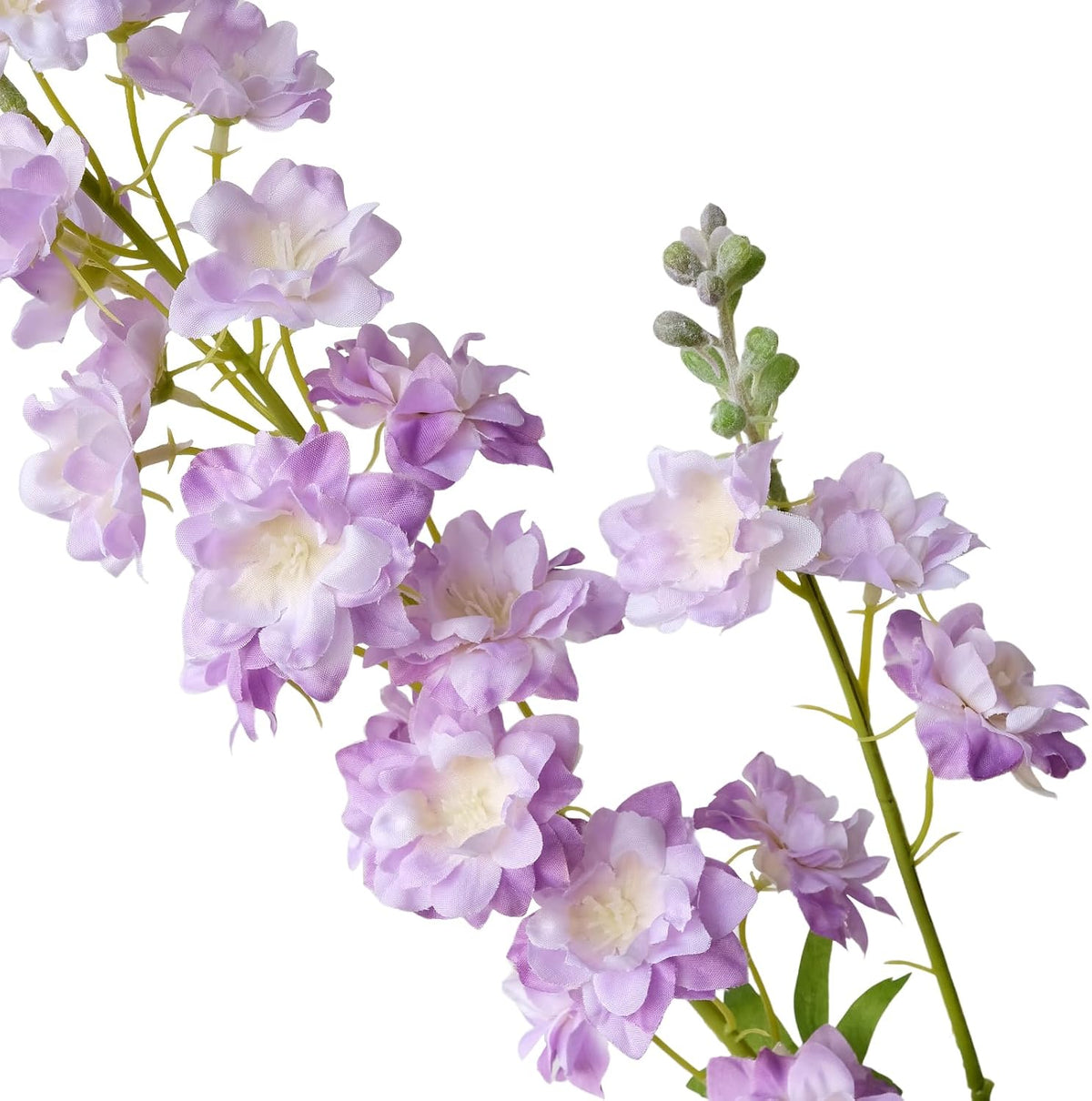 ZYTUYO Purple Delphinium Artificial Flower Long Stem 4pcs 33.5in Fake Larkspur Faux Look Real Silk Plant Bulk Bouquet for Outdoor Tall Vase Home Garden Wedding Arrangement Decoration