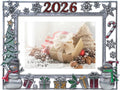 LARAINE Picture Photo Frame 5x7 Metal 2026 Christmas High Definition Display Pictures for Tabletop Home Decorative Holiday Gift (Gray (2026))