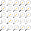 G40 Led Replacement Light Bulbs 1W Shatterproof Globe Bulb fits E12 Candelabra Screw Base, 1.5 Inch Dimmable Light Bulbs for Indoor Outdoor String Lights, Patio Cafe Decor, Warm White, 25 Pack