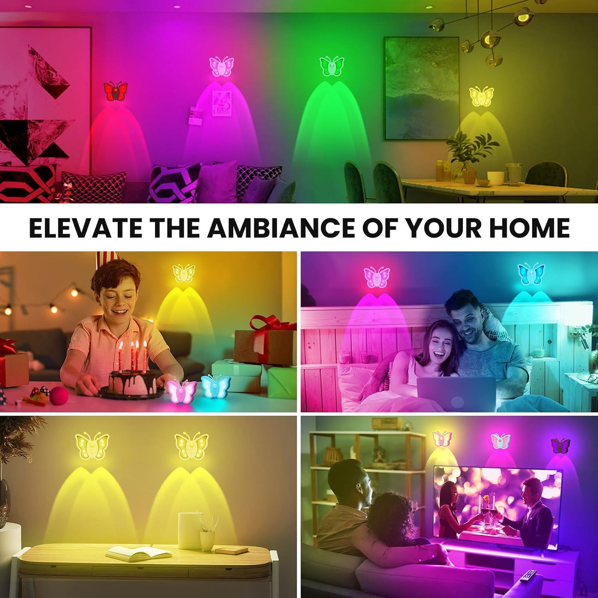 LOFTEK Motion Night Light, Rechargeable&Magnetic Butterfly Light, Off wht4P