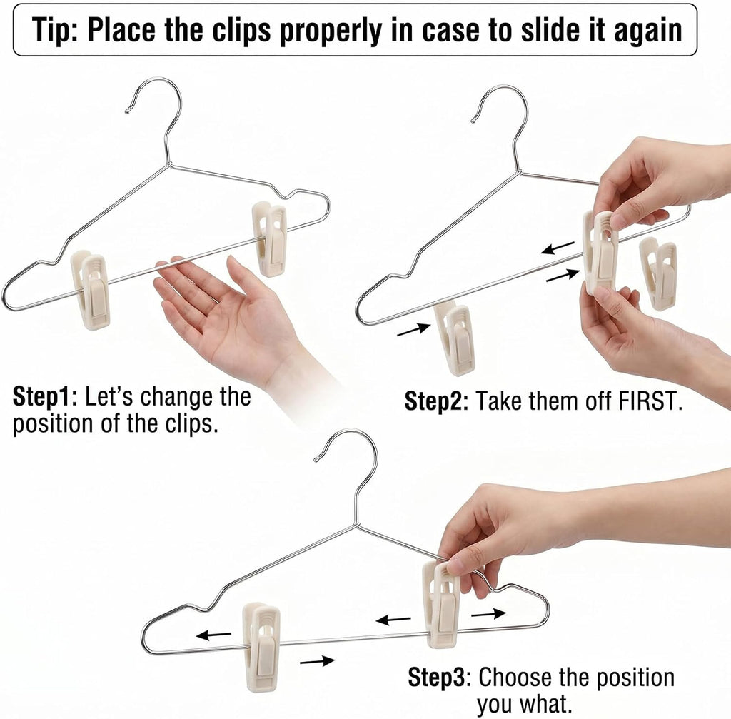 60 Pack Beige Velvet Hanger Clips