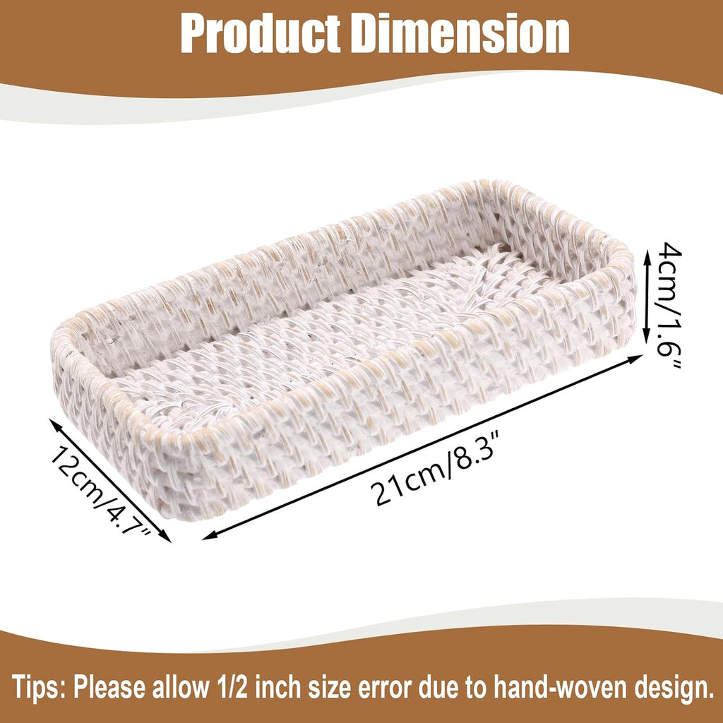 BTSKY Small Remote Basket for Coffee Table Entryway Living Room, Rattan