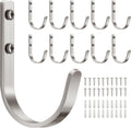 10-Pack 22LB Wall Hooks for Hanging Towel/Coat, Brushed Nickel