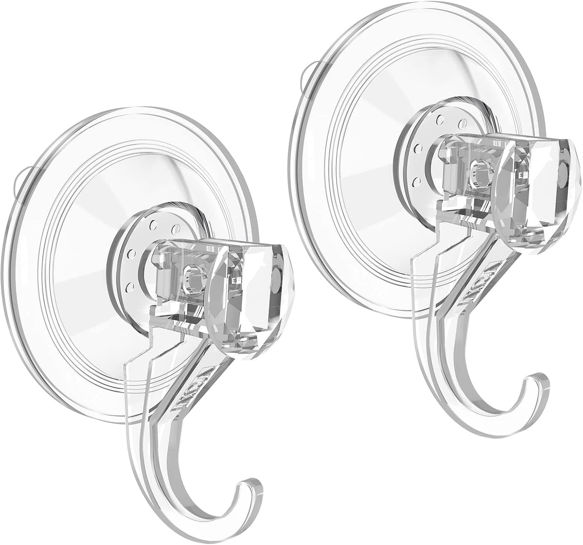 VIS'V Suction Wreath Hanger, Heavy Duty, 22 LB, Large, Clear, 8 Pcs