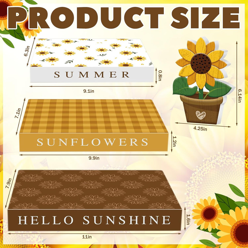 Thyle Sunflower Decorative Faux Books Set, Paper Magnetic Storage Boxes