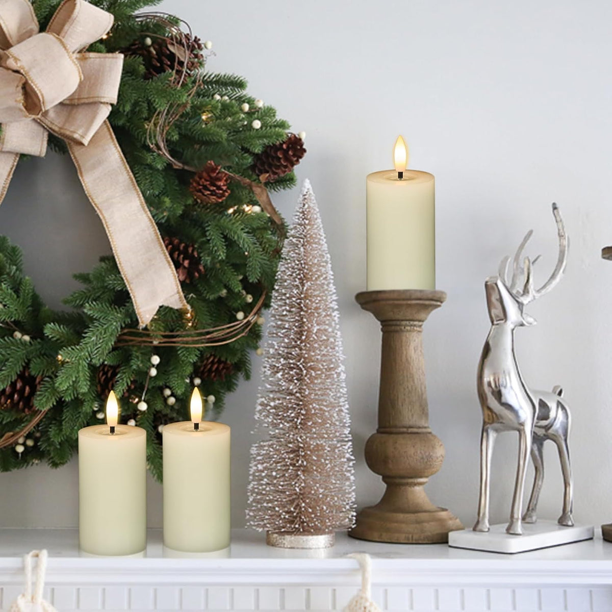 Votive Flameless LED Candles Battery Operated with Remote Timer, Ivory