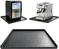 Silicone Mini Fridge Mat Refrigerator Floor Protector Drip Tray with Raised Edges Waterproof Non-Slip Appliance Pad Mini Fridge Mat for Carpet Washing Machine Water Cooler 19.7"x19.7" Black