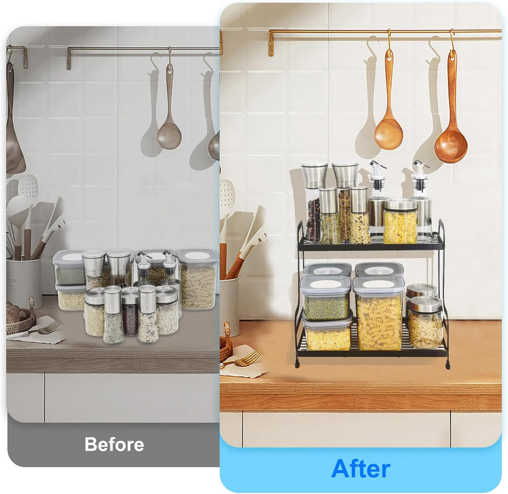 2-Tier Metal Countertop Organizer, Standing Storage Shelf