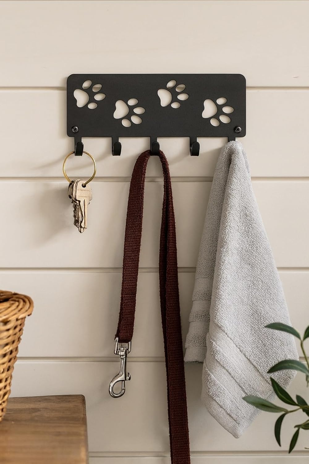 Walking Dog Paws Key Rack & Organizer - Small 6 inch Wide