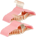Pink Velvet Felt Hangers, Adjustable Clips for Pants, Skirts