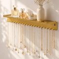 Wall Mounted Necklace Holder with Shelf, Wall Jewelry Organizer,Gold