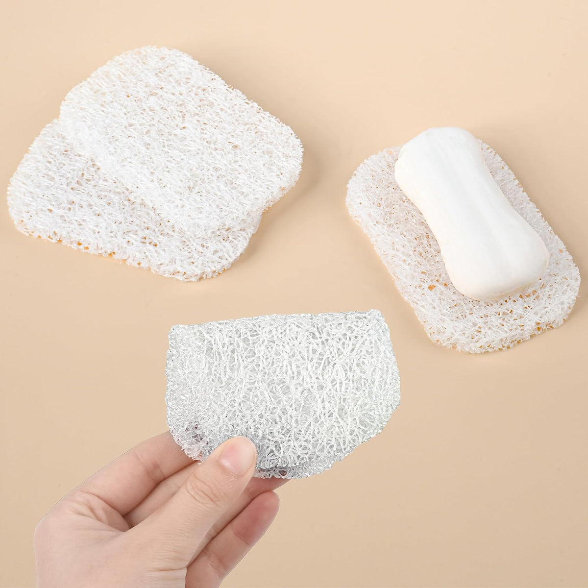 4PCS White Clear Soap Holder Pad,BPA-Free Soap Lifting Pad for Bar Soap,Easy to Clean Soap Savers Pads Suitable for Shower Kitchen Bathroom Bathroom Travel Hotel Cleaning Product