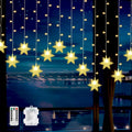 Lewondr 90 LED Christmas String Curtain Lights with 6H Timer & 8 Modes