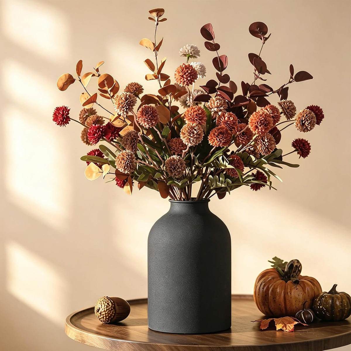 BLOSMON Fall Brown Flowers for Centerpieces, Dining Room Table Decoration