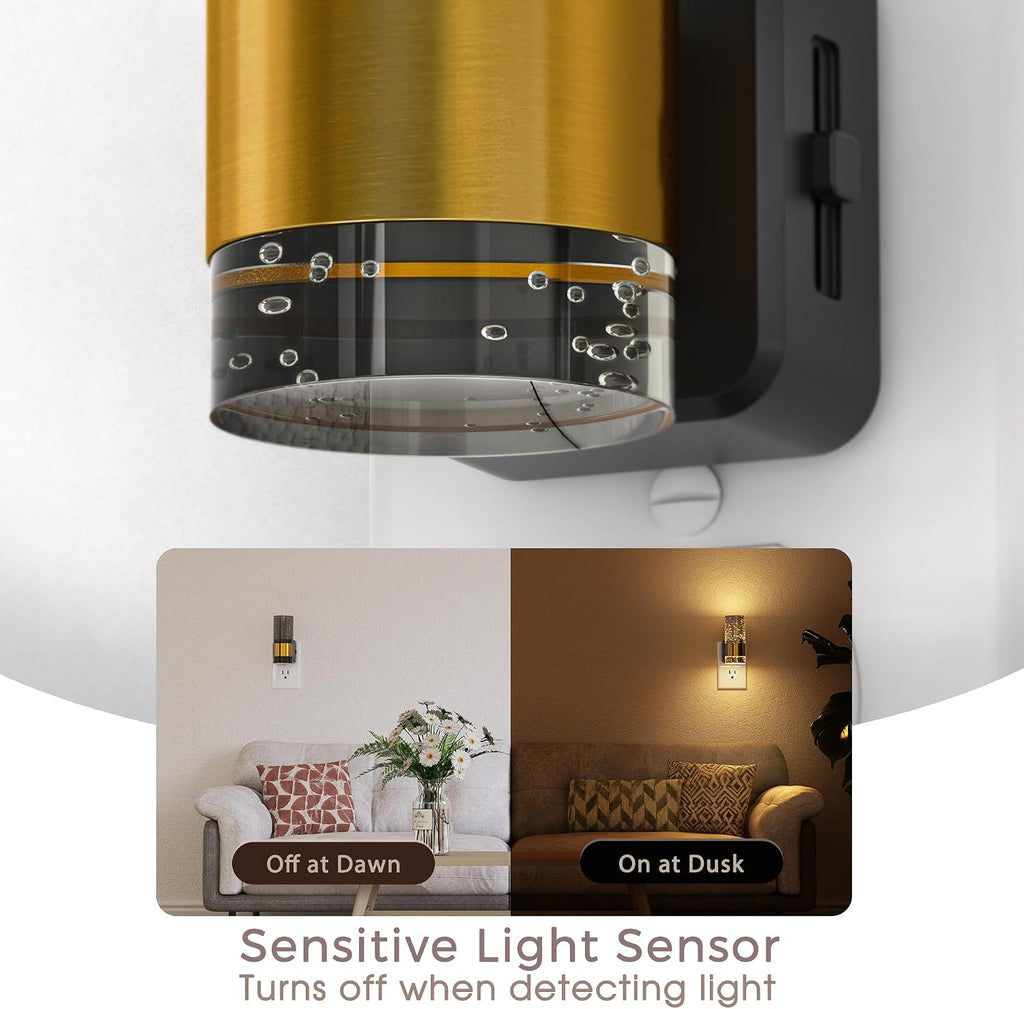 Briignite Night Light, 2 Pack Dimmable Night Lights Plug into Wall