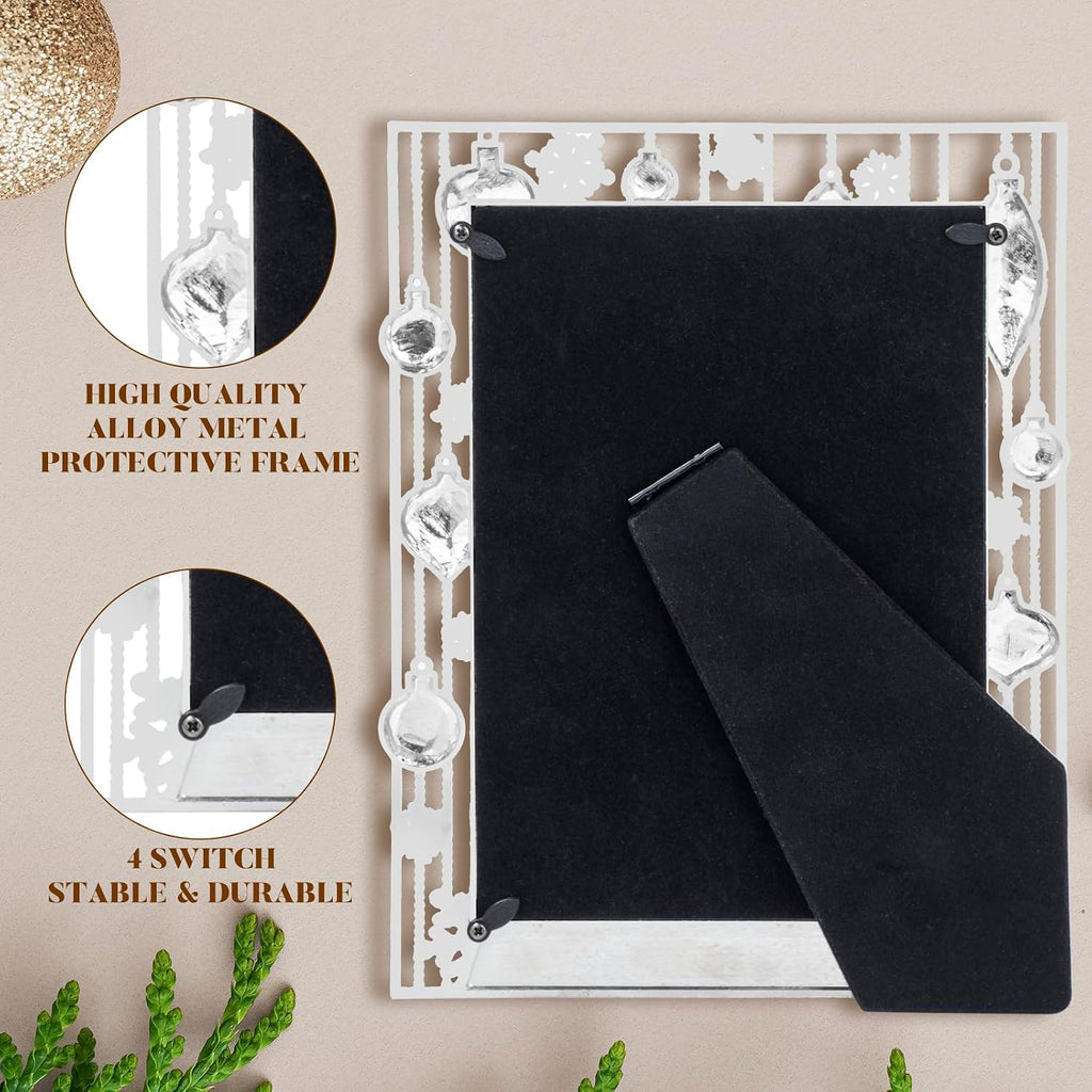 LARAINE Picture Photo Frame 5x7 Metal 2026 Christmas High Definition Display Pictures for Tabletop Home Decorative Holiday Gift (2026)