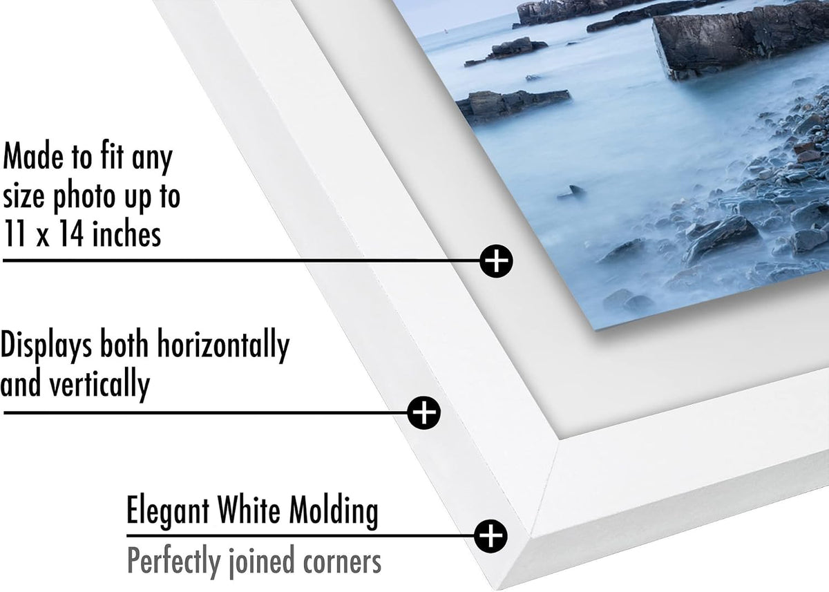 Americanflat 11x14 Floating Picture Frame - Engineered Wood - White
