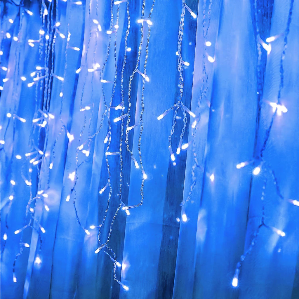 400FT Blue LED Fairy Lights, String Lights with Remote, 8 Lighting Modes, Waterproof Light Strand for Winter Decor, Snowflake Display, Bedroom, Baby Shower, Birthday, Party, Indoor Outdoor Decorations