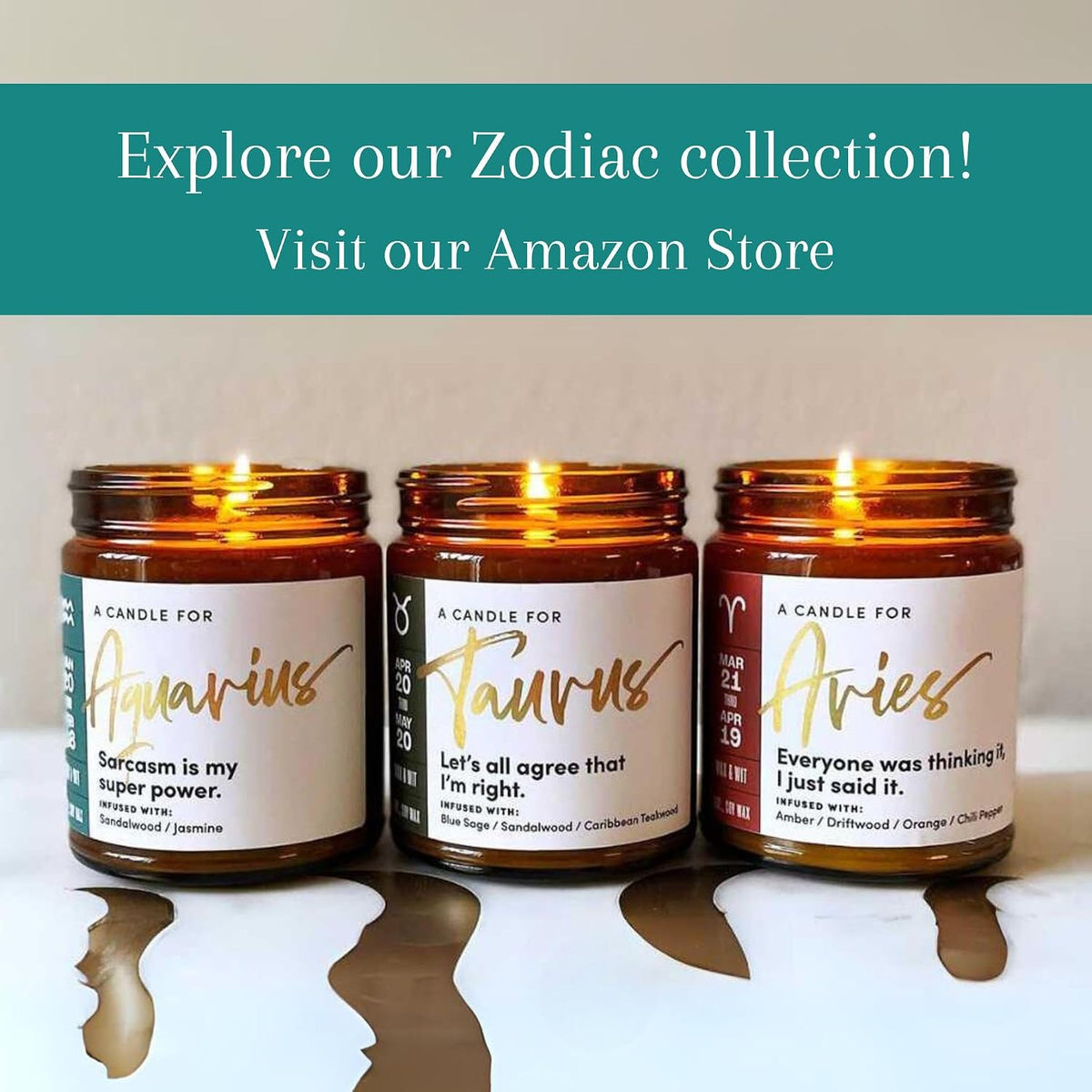 WAX & WIT Libra Candle Gifts for Women, Libra Zodiac Gifts, Astrology Gift for Women, Zodiac Astrology Candle, September October Birthday Gift for Woman - 9oz