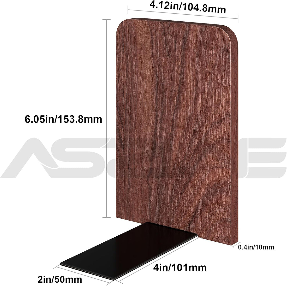 Book Ends 4Pair Wooden Heavy Duty Non Slip Book for Shelf Books & Media